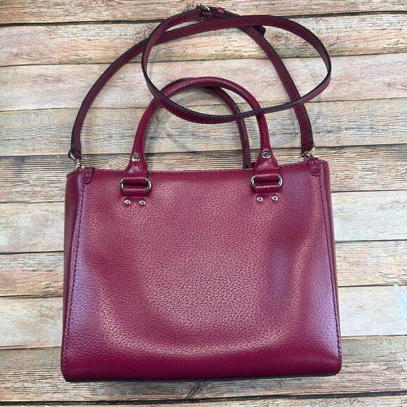 Kate Spade Leather Burgundy Plain Handbag - Picture 2 of 7
